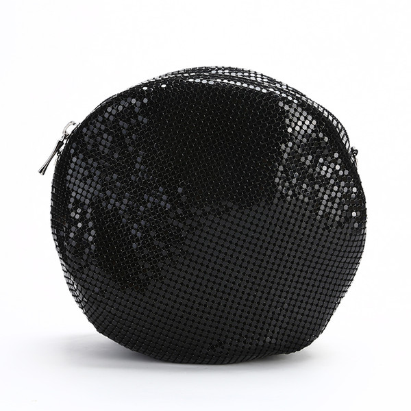 New sequined cute dinner bag A drum evening bag in hand The chain Small round package Messenger Bags clutches