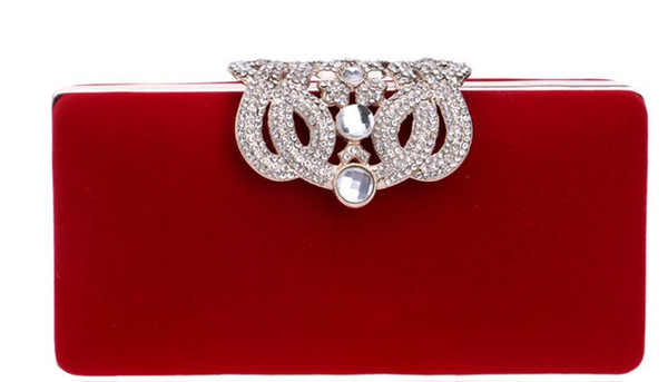 2018 Fashion Evening Bags multiple colour Silver-plated Banquet Bride Evening Bag Wedding Hand Bag Diamond Crystal Bridal Clutch