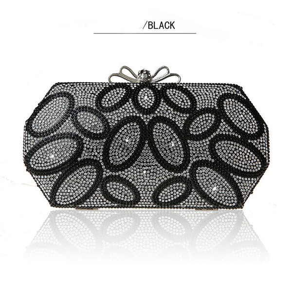 New Bow Clasp Bag Fashion Rhinestone Clutch Banquet Purse High Quality Dinner Bag Bride Party Prom Dress Bag