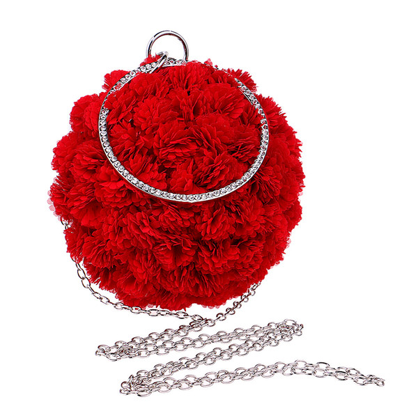 Wedding Dinner Tote Bridal Jewelry Handmade Flower Round Ball Party Bag