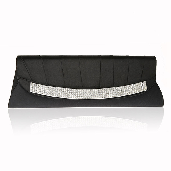 Women's Satin Evening Bags Hight Quality Crystal Beads Bridal Hand Bags Clutch Box Handbags Wedding Clutch Purse for Women BW-2726