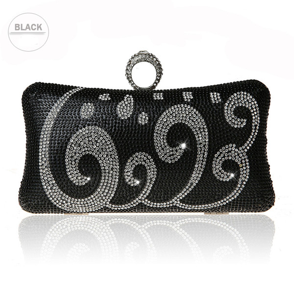 New Rhinestone Ring Buckle Handbag Fashion Dinner Clutch Bag High Quality Evening Bag Wedding Party Bride Purse