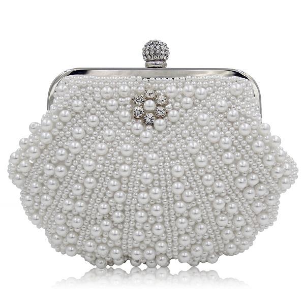 Ladies Handbag Pearl Beaded Evening Hand Bag Party Bride Cheongsam Ajustable Party BD078