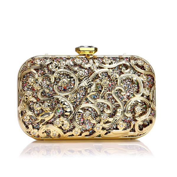 New Arrival Hot Style Blingbling Rhinestone Bridal Handbag Party Banquet Shining Clutch Bag 4 Colors Drop Shipping