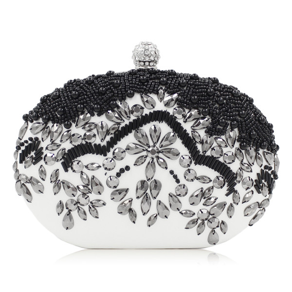 Luxury Beading Evening Bag Women Handmade Clutches Rhinestone Purse Diamonds Wedding Party Handbag