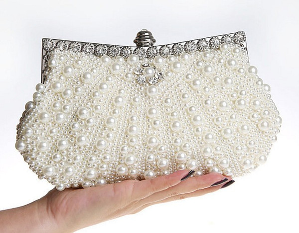 Designer hot sell new style bridal hand bags handmade beaded clutch bag makeup bag wedding evening party bag shuoshuo6588