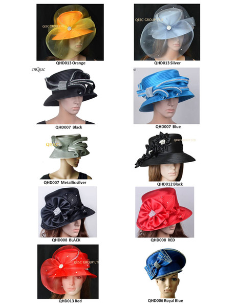 All Year Around Church Dress Formal Hat wedding Kentucky Derby Hat/hair fascinator with Rhinestones band.