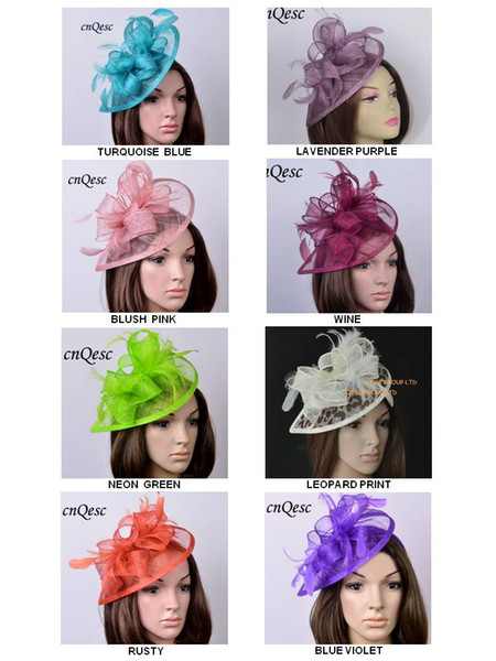 NEW DESIGN High quality HOT sinamay fascinator feather headwear Kentucky Derby hats Royal wedding church events