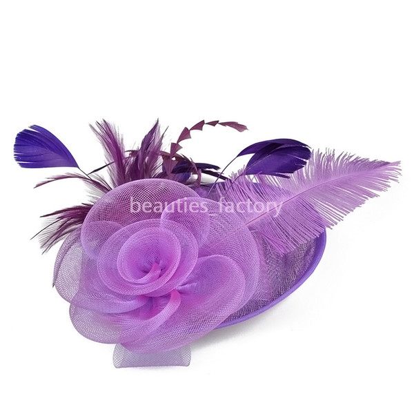 Bridal Veil Birdcage Flower Feathers Comb Blush Tulle Bride Wedding Hats Face Topknot Veils Hots Hat Multi Colors B-1950