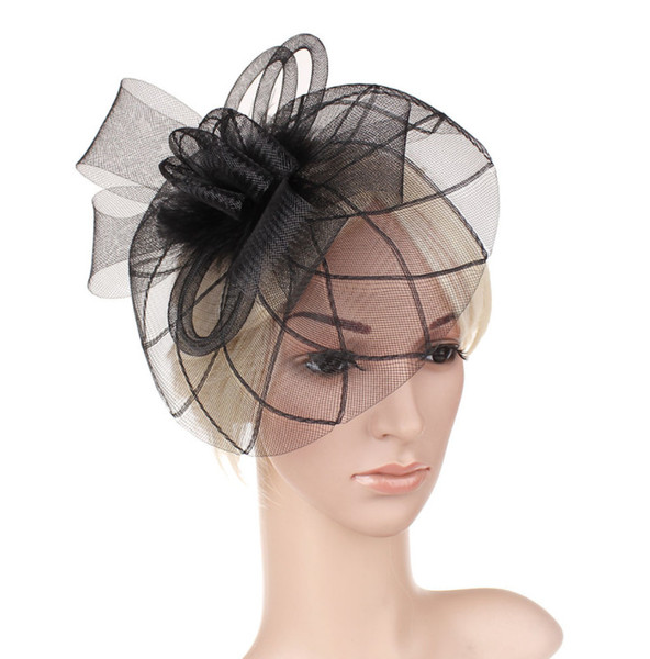 Black Birdcage Veil Wedding Hat White Fascinator Bridal Hats Chic Women Headwear 2019 Wedding Accessories for Hair