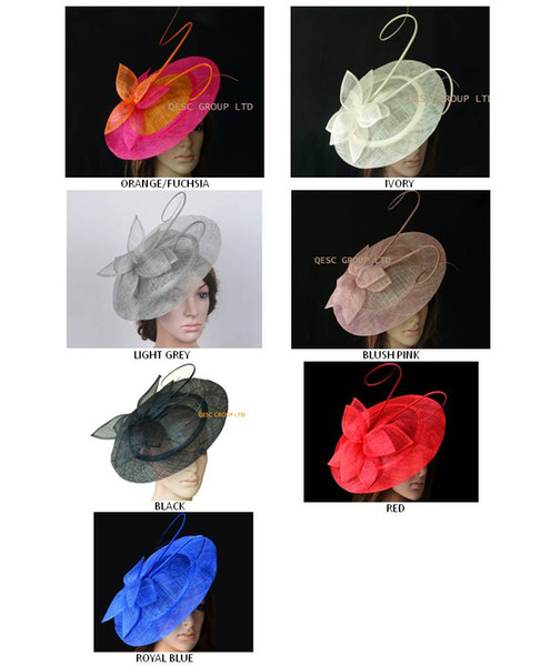 FREE SHIPPING BY EMS.BIG saucer Sinamay Fascinator Hat for wedding,Kentucky derby,Melbourne cup,Ascot Races,Party,8pcs/lot.