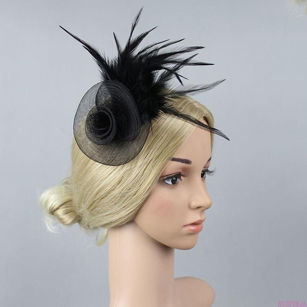 2018 sexy black High Quality Hair flower Bridal Hats For party Mothers' Hats Christmas Hair Accessories Bridal Head Hats