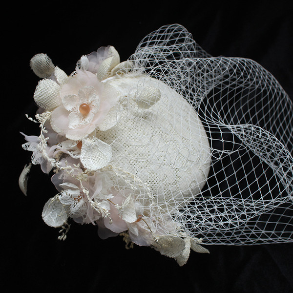 2019 hotsale Korean bride wedding hat wedding dress photo studio shot flax small hat exterior photo accessories hair accessories