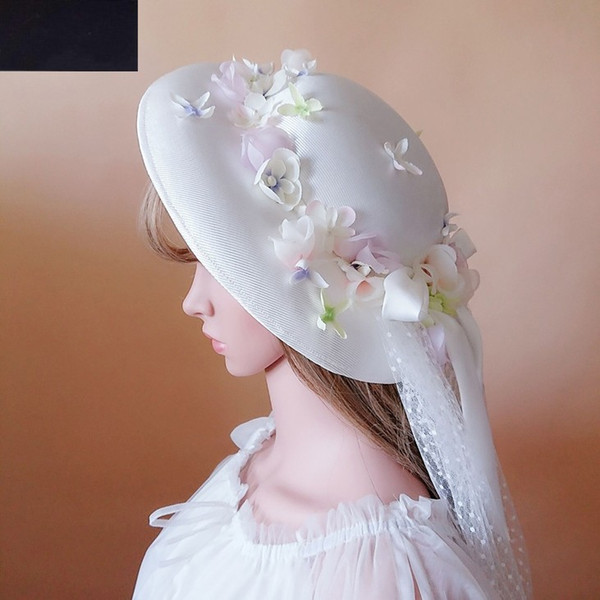new arrival 2018 designer sun visor hats for bohemian beach wedding elegant top quality hats with delicate hand-made flower and tulle ribbon