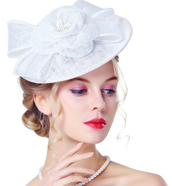 2017 vintage fashion British retro ladies linen hats hats dinners banquets parties wedding dresses bridal hats headband