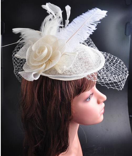 Exquisite Bride's Grenadine Linen Fascinator Hat Pretty Wedding Headwear Beautiful Flower Top Hat Many colors Are Optional