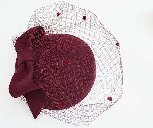 Beautiful Flower Bridal Hats Red Color Party Cocktail Women Fascinator Party Wedding Net Veil Bridal Lovely Wedding Hat