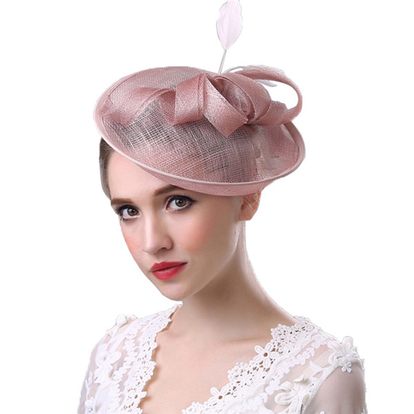 Elegant Organza Bridal Hats European Style Sinamay Formal Church Hat Fascinator Romantic Wedding Hats For Women CPA1922