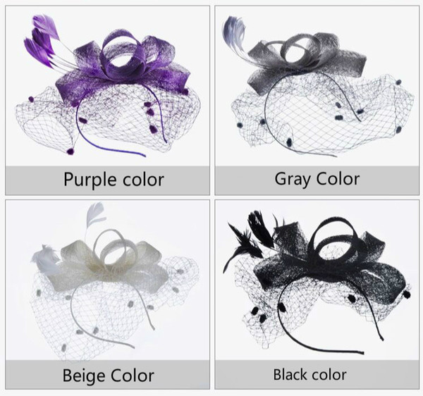 Free Shipping Feather Tulle Women Hats For Wedding Party Special Occasion Formal Ladies Tulle Ladies Hats Accessories for Wholesale