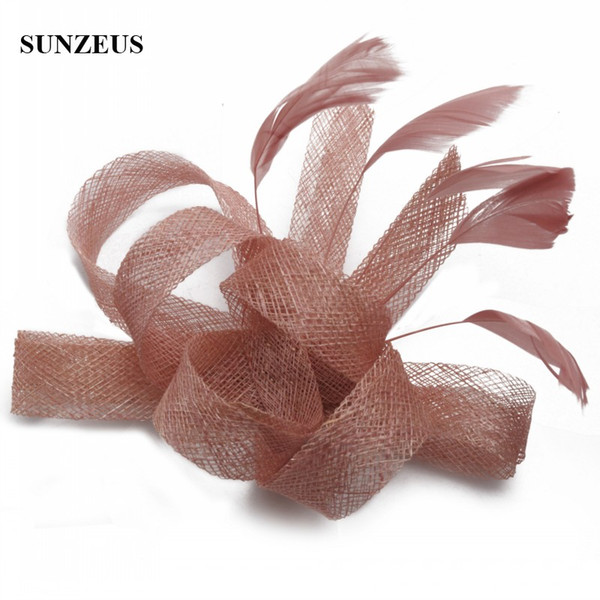 Wedding Feather Headpiece Linen Head Accessories Headpieces Bride New Stock Headdresses Ladies Hats 2017 Free Shipping