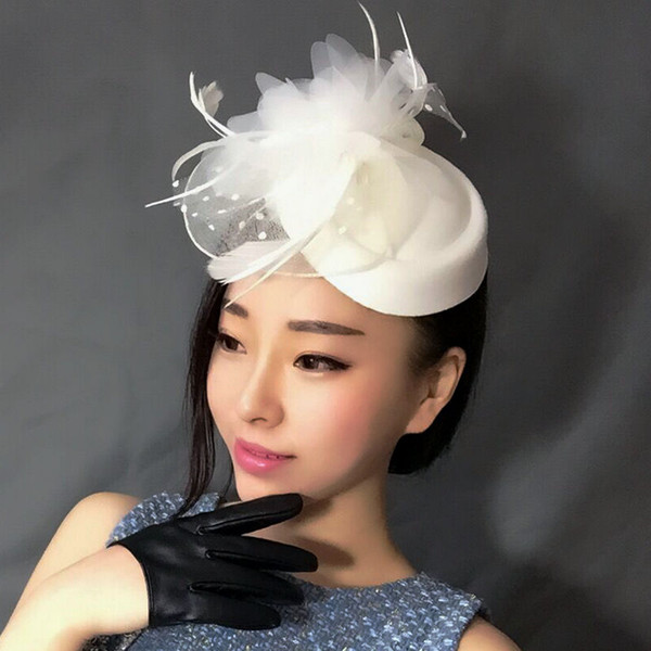 Free Shipping Hot Sale black Bird cage Net Wedding Bridal Fascinator Hats Face Veil Ivory black Flower for party accessory