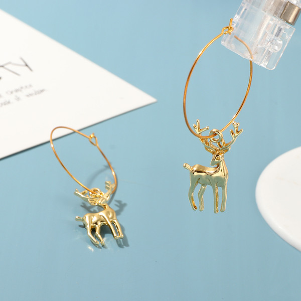 NAIZHU Engagements Earrings Wedding Cartoon Alloy Elk Earrings Delicate Fashion Ring Stud Earrings Birthday Party Grand Events