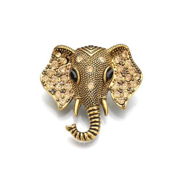 Classic Wedding Accessories Jewelry Vintage Alloy Elephant Brooch Bohemian Diamond Lady's Badge Bohemian diamond elephant brooch