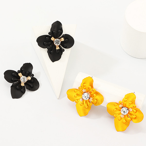 NAIZHU New Wedding Accessories Chinese Classic Style High Quality Resin Earrings Vintage Fashion Simple Floral Earrings Vintage Earrings