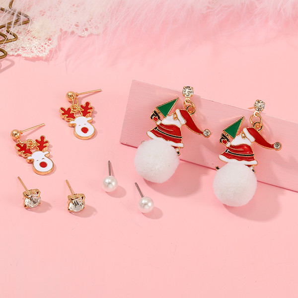 NAIZHU New Design Wedding Cute Delicate Santa Elk Earrings Set Wedding Trendy Accessories Earrings Party & Events Jewelry Accessories