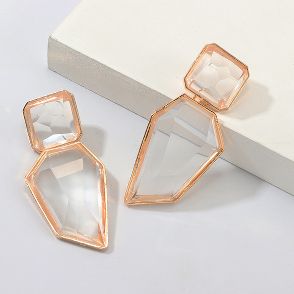 NAIZHU Wedding Accessories Earring Geometric Irregular Resin Earrings Fashion Transparent Earrings Grand Events Party Ceremony Supplies