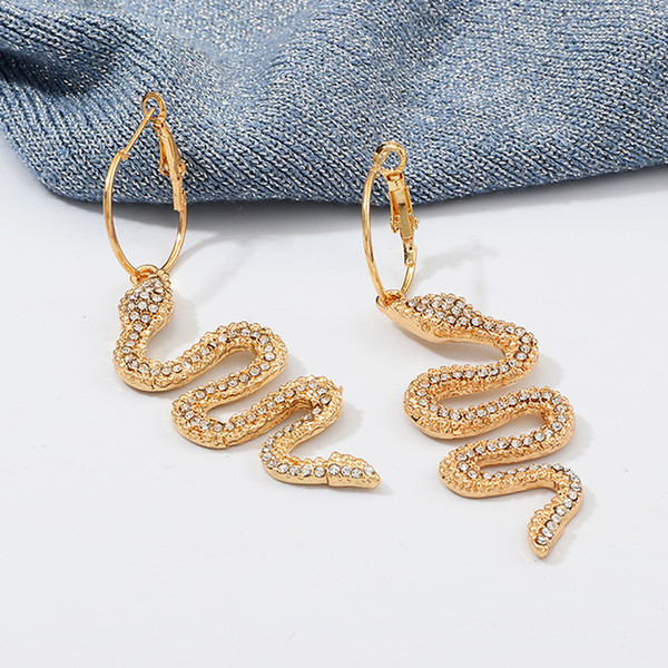 NAIZHU New Earrings Jewelry Wedding Accessories Jewelry Simplicity Freedom Fashion Snake Diamond Earrings Wedding , Party & Events