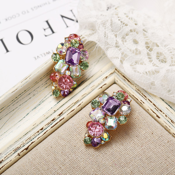 Wedding Accessories New style earrings creative temperament is full of colorful earrings vintage baroque style earrings