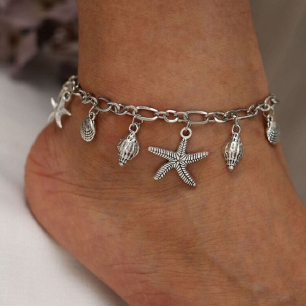 FZ0906 Wedding Party Accessories Jewelry New Summer America Anklet Fashion Item Shell Starfish Turtle Wave Anklet