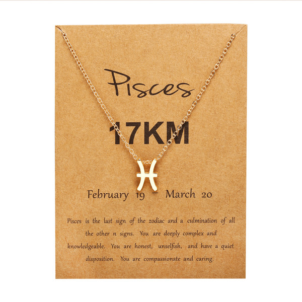 12 constellation alloy card necklace Cute accessories Wedding Accessories Applicable to gift occasions employee welfare, wedding, travel