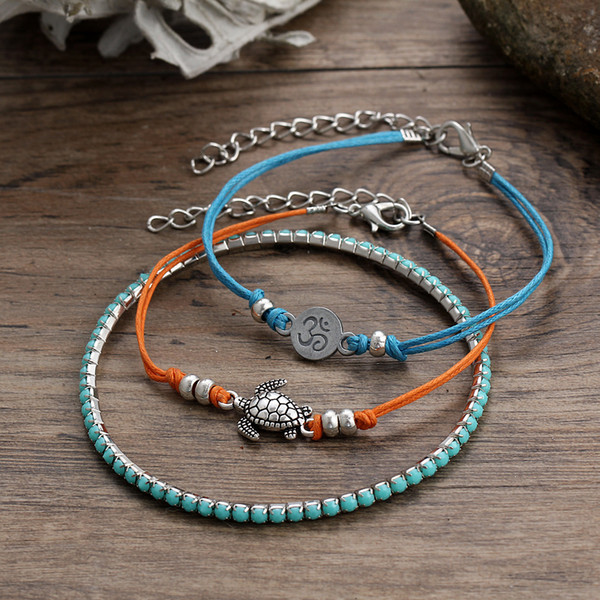 Wedding Accessories A three-piece set of retro turtle yoga bracelet