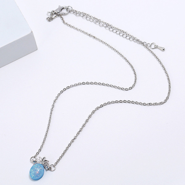 Modern Wedding Accessories Jewelry Necklace Chain Fashion Creative Fruit Pineapple With Zircon Pendant Necklace For Lady