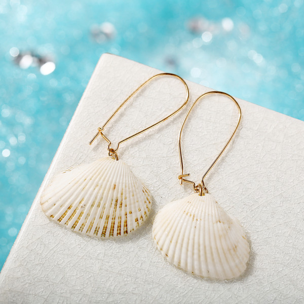 Wedding Accessories Creative vintage sea scallop earrings New shell pendant earrings