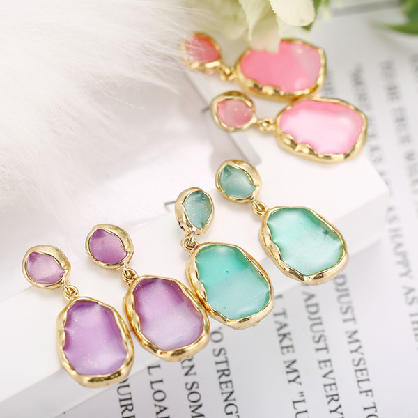 Wedding Accessories Simple Pink Epoxy Drop Earrings Cute Stylish Fruit Green Earrings Very Good Low-key Playful Earrings