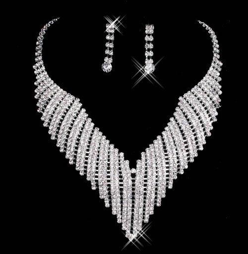 15057 Real Image In Stock Ivory Jewelry Sets With Earring Elegant Formal Prom Evening Party Wear Bridal Jewelry