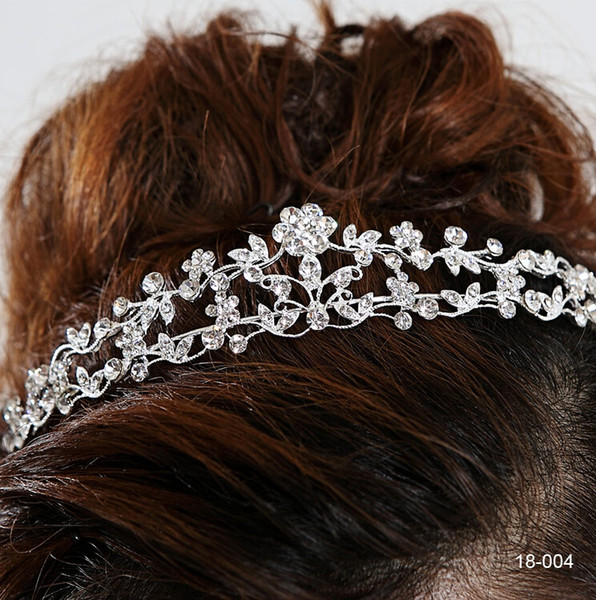 Crystal Bridal Hair Jewelry Hot Sale Girls Headband Hair Tiaras Gold Plated Alloy Metal Wedding Bride Bridesmaid Crown Cheap Stock