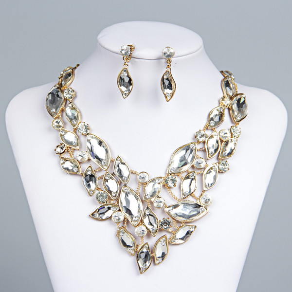 15072 Wedding Bridal Accessories Jewelry Necklace and Earring Set Party Jewelry for Wedding Party Bride