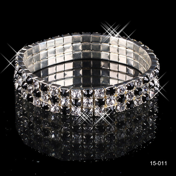 Best Selling cheap Elastic1 Row Multi-stone Rhinestone Crystal Bangle Bridal Bracelets Party Jewelry wedding cuffs 15011