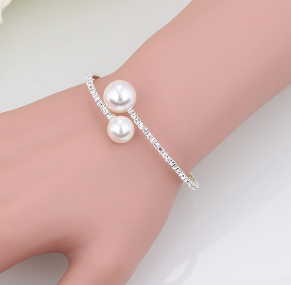 Cheap Sale Bridal Necklace And Bracelets Accessories Bridal Jewelry Sets Rhinestone Formal Brides Accessories Bangles & Cuffs