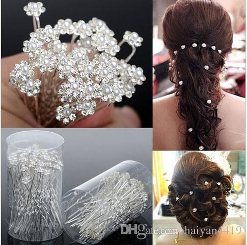 Wedding Accessories Bridal Jewelry 2017 Bridal Pearl Hairpins Flower Crystal Pearl Rhinestone Hair Pins Clips Bridesmaid Women Hair Jewelry