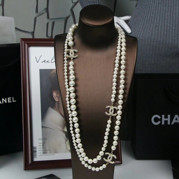 Brand Luxury Designer New Pearl Chain Sells Classic Pearl 3C Long Sweater Chain 001