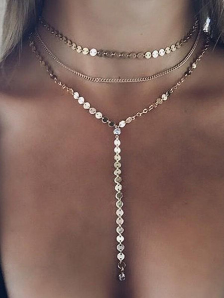 Sparkly Crystal Bridal Jewelry Gold Silver Necklace 2019 Wedding Jewelry Sets for Bride Bridesmaids Copper Sequin Collar Rhinestone Tassel