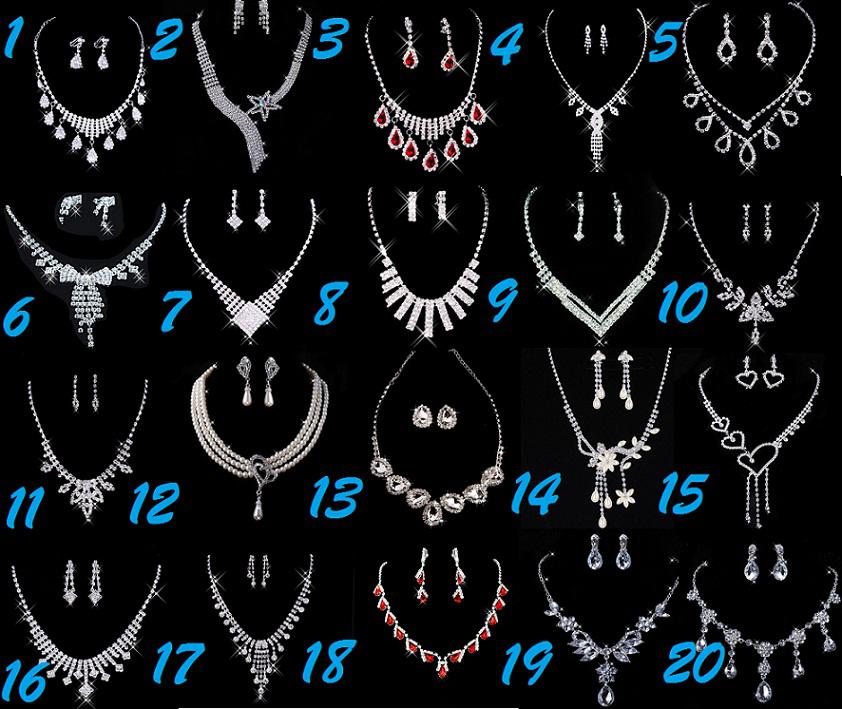 10set Gorgeous Crystals Silver Beautiful Earrings Necklace Wedding Jewelry Set Bridal Accessories