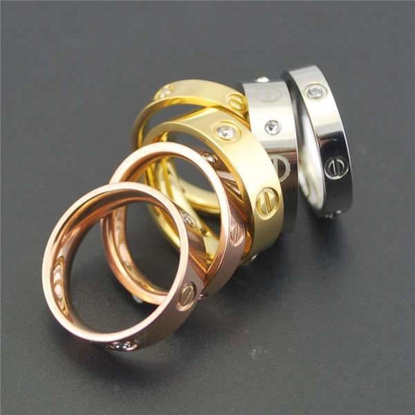 Top Quality 316L Titanium steel nails rings lovers Band Rings Size for Women and Men in 4mm width Hot Sale Free Shipping