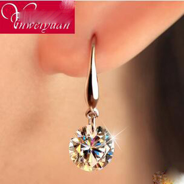 Fahionable Korean Explosion Bridal 925 Sterling Silver Earrings Europe The US And Switzerland Big Loose Diamond Ear Ms Upscale Bridal Jewel