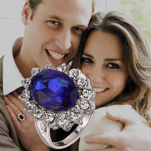 Diana ring Kate Princess Diana William Sapphire Engagement ring vintage rings for evening dresses and dresses evening wear jewelry cheap